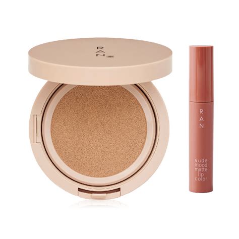 Ran Cosmetic Beauty Gift Set Items Bright Touch Cushion G Tan Nude Mood Matte Lip