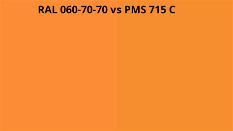 Ral 060 70 70 Vs Pms 715 C Ral Colour Chart Uk