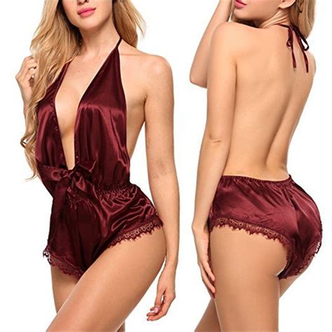 2021 Women Sexy Lingerie Nightwear Underwear String Emulation Silk