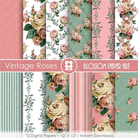 Pink Digital Paper Digital Paper Pack Rose Scrapbooking Pink Etsy