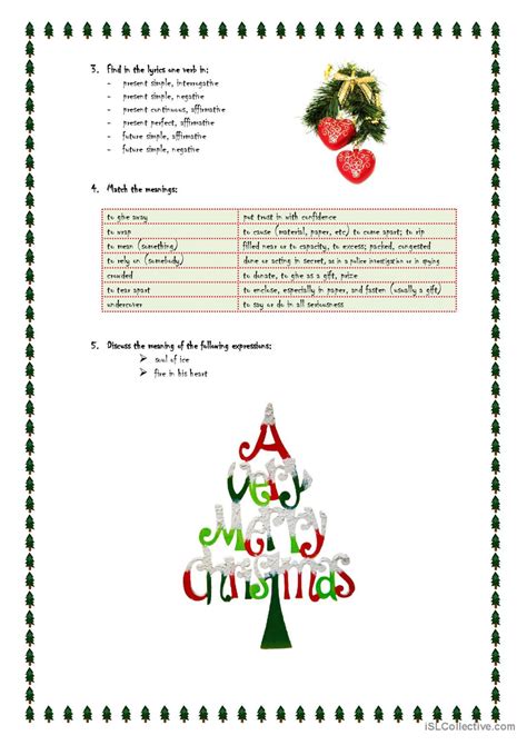 Song activity Last Christmas song a Deutsch DAF Arbeitsblätter pdf doc