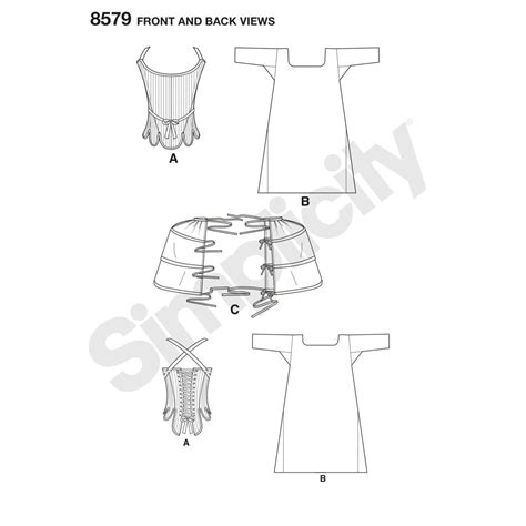 Simplicity Pattern 8579 Misses 18th Century Costume Sewdirect