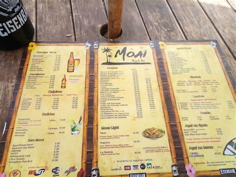 Menu em Quiosque Moai Beach restaurante Itanhaém