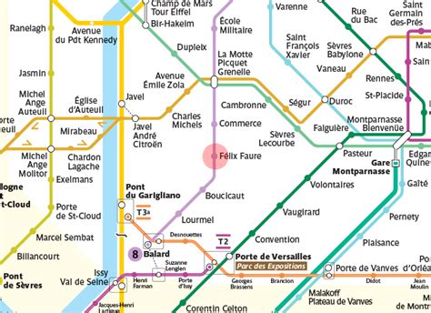 Felix Faure station map - Paris Metro