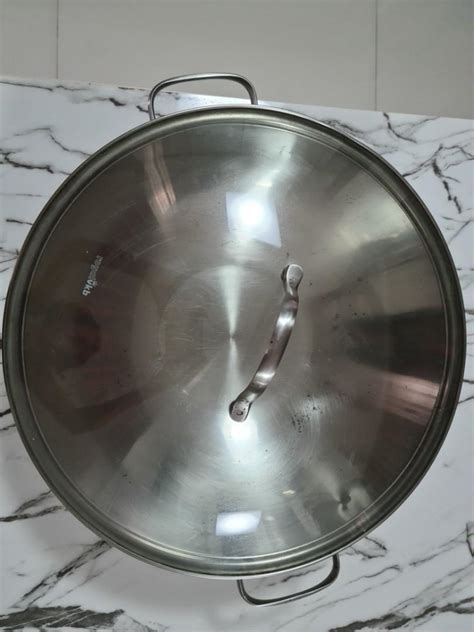 Royal VKB Wok With Glass Lid 38cm 15inch Furniture Home Living