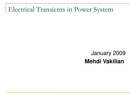 PPT Electrical Transients In Power System PowerPoint Presentation