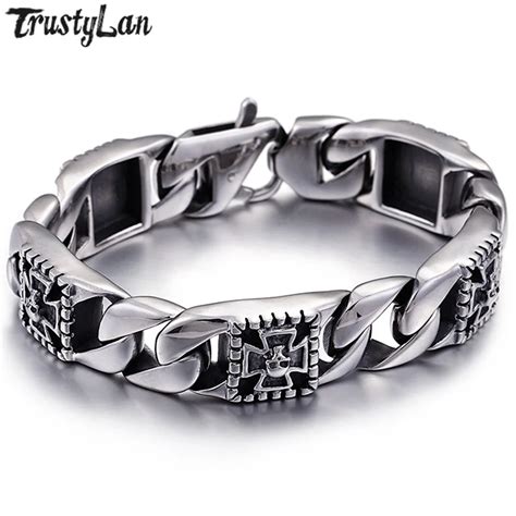 Trustylan Pulsera G Tica De Acero Inoxidable Para Hombre Brazalete Con