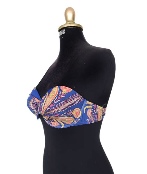 Bikini Azul Strapless De Copa Ellalabella