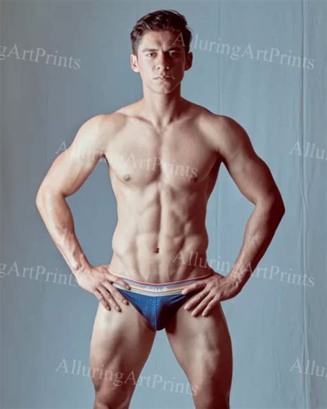 Male Model Print Slender Handsome Beefcake Shirtless Hunk Hot Man R Picclick Uk