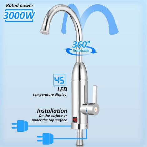 EINFEBEN Robinet électrique 220 V avec chauffe eau instantané 3000 W