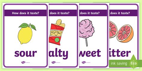 Sensory Table Taste Display Posters Teacher Made