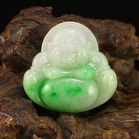 Natural Jadeite Jade Laughing Buddha Pendant Natural Jadeite Jade