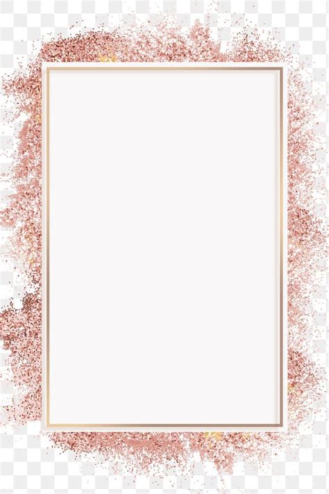 Rose Gold Glitter Frame Png Festive Background
