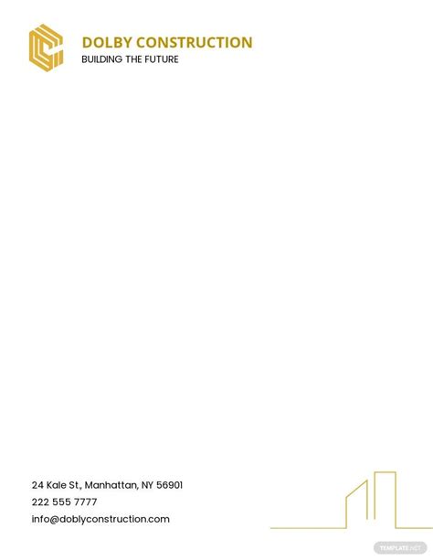 Commercial Construction Letterhead Template Illustrator Indesign Word