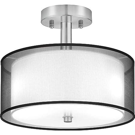 Edvivi 3 Light Semi Flush Mount Ceiling Light Fixture Drum Light With