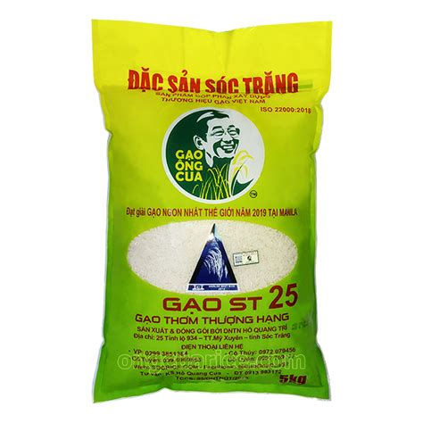 Gạo Thơm St25 Ông Cua Túi 5kg Gạo Ông Cua