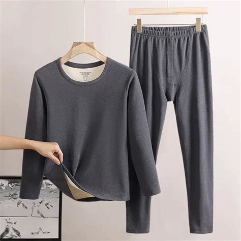 Ensemble de lingerie Marque Pyjamas thermiques pour hommes épais et résistants dark gray