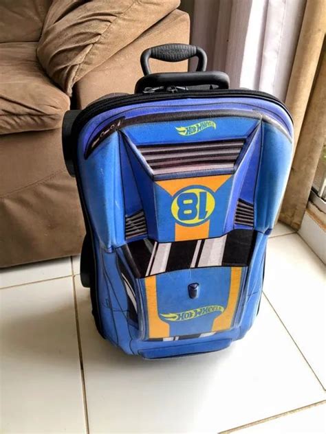 Mochila Hot Wheels Rodinha Muscle D Infantil Rodas Maxtoy Cor Azul Brinquedos E Jogos