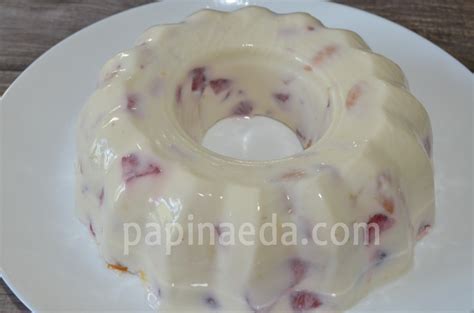 Бланманже з ягодами і сметаною - рецепт з фото