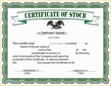 Corporate Stock Certificates Template Free Of 40 Free Stock Certificate ...