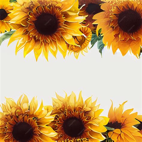 Premium AI Image | Sunflower border white background