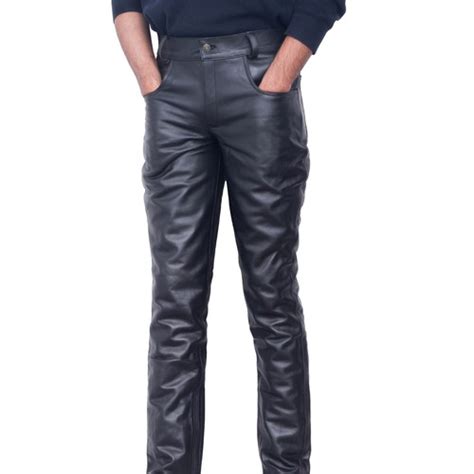 Men S Motorbike Cowhide Leather Pant Jeans Biker Leather Trousers Gay Bluf Pants Ebay