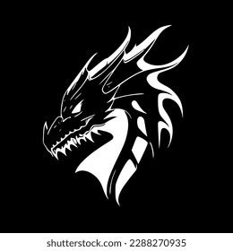 Dragons Black White Vector Illustration Stock Vector Royalty Free