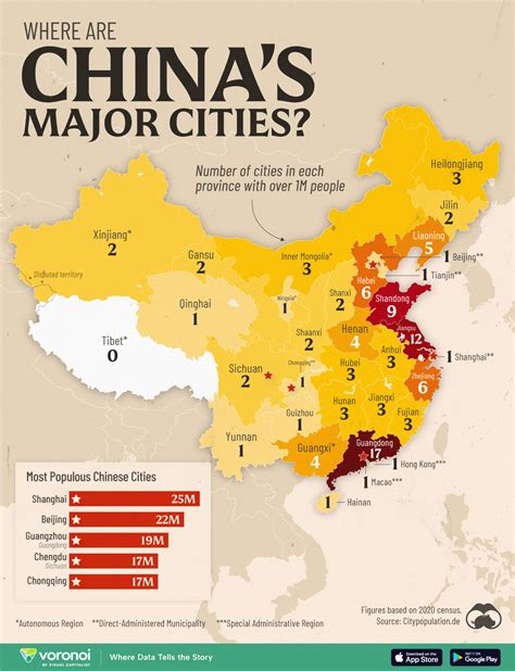 Chinese Provinces With Cities Over 1 Million Maps On The Web