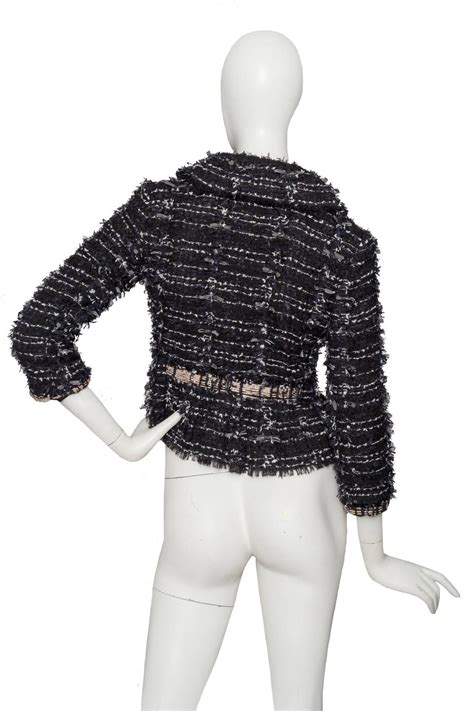 Chanel Black And White Boucle Jacket For Sale At 1stdibs