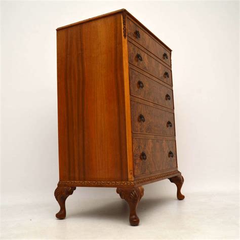 Antique Burr Walnut Queen Anne Style Chest Of Drawers Marylebone Antiques