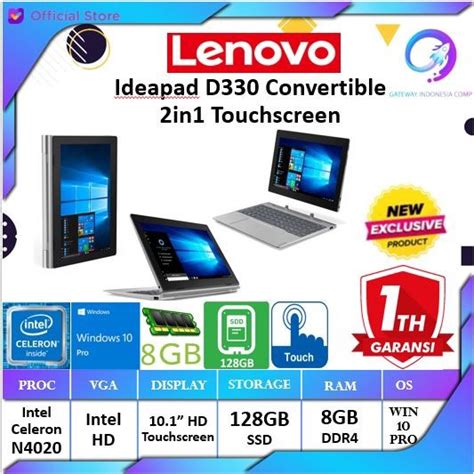 Jual LENOVO IDEAPAD D330 N4000 4GB 128GB 10 1 FHD WIN10 2IN1