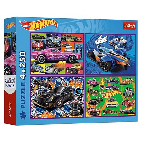 Hot Wheels puzzle 4 x 250 db os Trefl Gyerekajándék