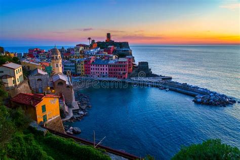 Vernazza Village In Cinque Terre National Park Beautiful Cityscape