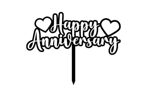 3 Happy Anniversary Cake Topper Designs And Graphics