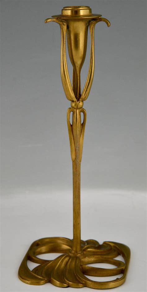 Art Nouveau bronze candlesticks - Deconamic