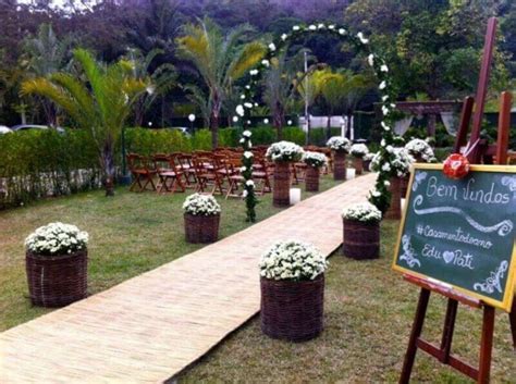 Casamento Ao Ar Livre Simples E Bonito - Decoracao De Casamento Ao Ar Livre Simples E Barato - festas criativas