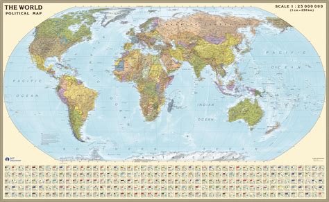 World robinson projection map with country outlines - meterdolf