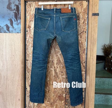 Retro CLUB一元起標二手加拿大丹寧品牌 NAKED FAMOUS 日本製 藍染 布邊 直筒牛仔褲 排釦 F Yahoo奇摩拍賣