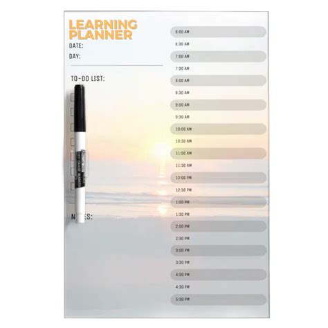 Beach Sunrise Homeschool Learning Planner Dry Erase Board Zazzle