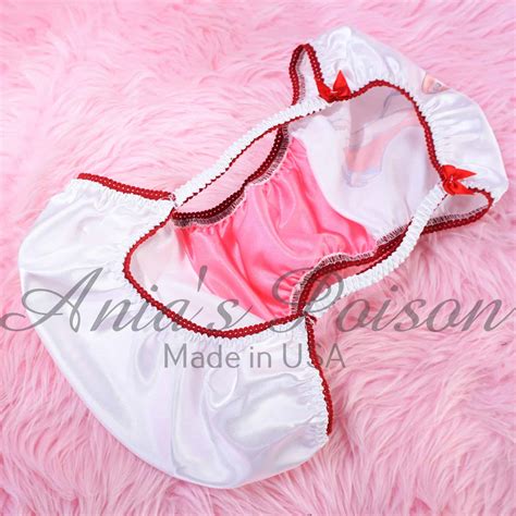Anias Sissy White Satin String Bikini Jessica Rabbit RARE Charter Print Shiny Wetlook Mens