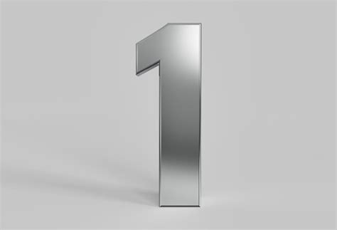 Premium Photo Silver Number 1
