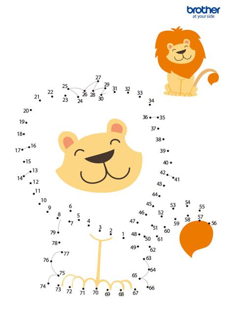 Lion Dot To Dot Game Printable Connect The Dots Game First Grade Math