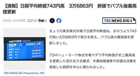 日経平均終値743円高 3万6863円 終値でバブル後最高値更新 Fxでセミリタイアし がん克服したその手法