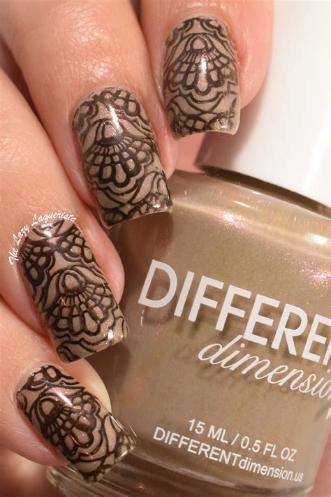 Manicure Manifesto Nude And Black Lace Stamping Nail Art