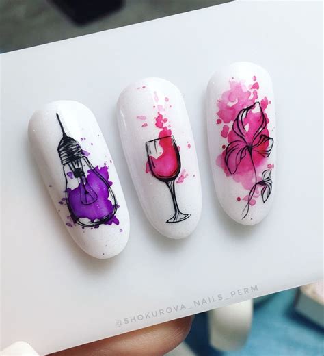 Акварель на ногтях | Pop art nails, Nail designs, Nail art designs videos
