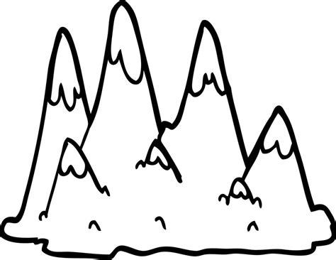 black  white cartoon mountains  vector art  vecteezy