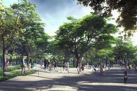 Linear Park And Esplanade Along Pasig River Concept Stable Diffusion