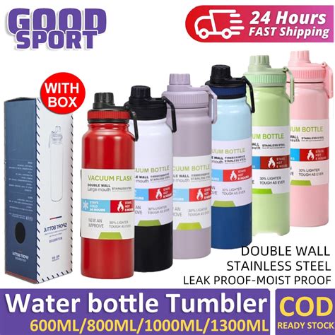 Sport Water Bottle Tumbler Hot And Cold Stainless Steel Thermos Flask 600ML 800ML 1000ML