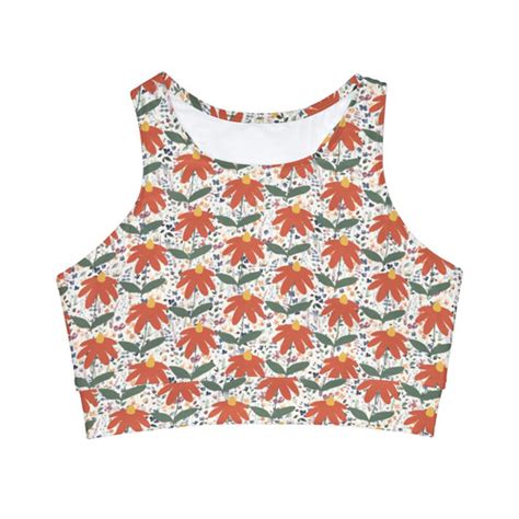 Swimming Summer Picks Beach Sexy Picnic High Neck Crop Bikini Top AOP Sahelplusnetwork