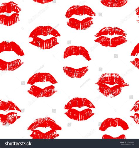 Seamless Pattern Lipstick Kisses Imprints Lipstick Stock Vector Royalty Free 357836480